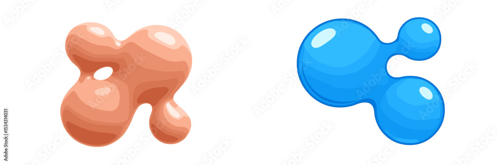 Aufkleber Colorful abstract shapes illustrating fluid dynamics in a modern design style for creative backgrounds