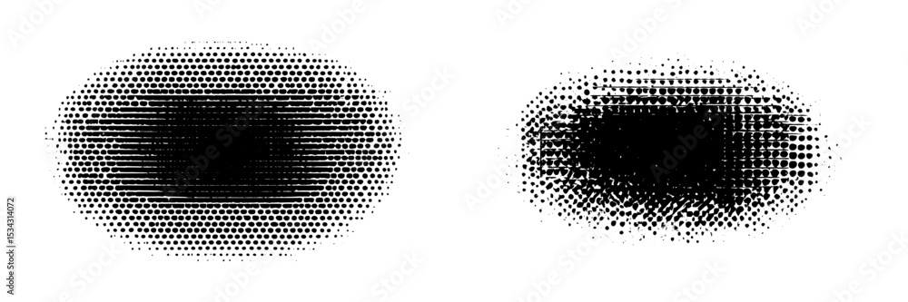 Poster Vector flat illustration of two abstract shapes showcasing unique patterns and textures in a minimalist style