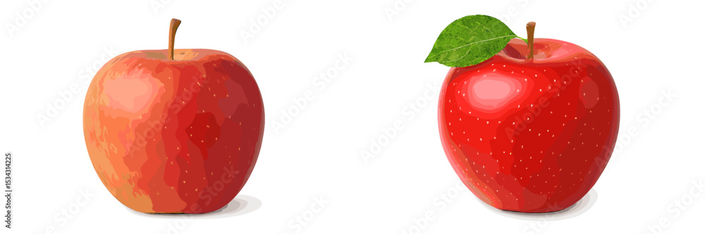 Poster Fresh red apples arranged side by side showing their vibrant colors and smooth textures in a simple setting