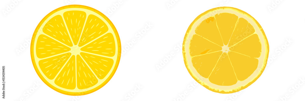 Poster bright yellow lemon slices displayed side by side showcasing their juicy texture and vibrant color i