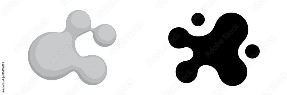 Poster creative vector flat illustration showcasing contrasting abstract shapes in black and white color sc