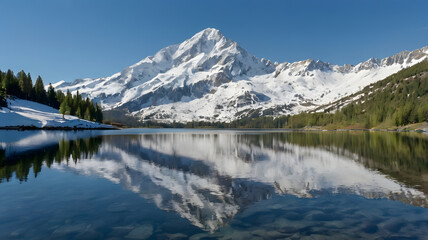 mountain reflection in the lake