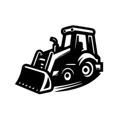 Naklejka premium A wheel loader with an articulated chassis, providing greater maneuverability for scooping and transporting materials