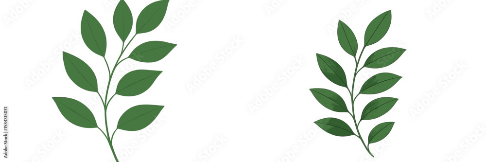 Poster leaves illustration with detailed design, showcasing various shapes and arrangements of green foliag