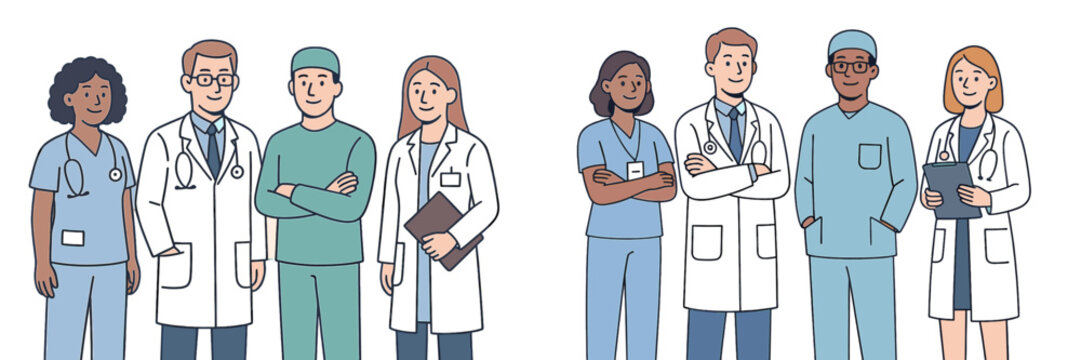 Healthcare professionals working together in a collaborative medical environment focusing on patient care and teamwork