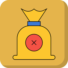 Money bag single icon vector illustration