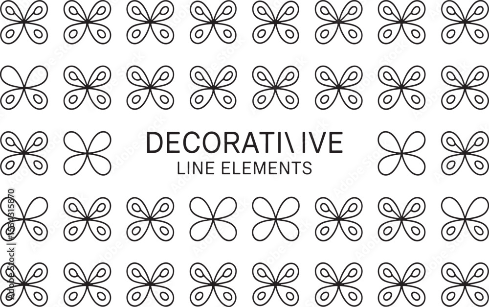 Poster decorative line elements: a visually engaging array of elegantly designed line elements, exuding a s