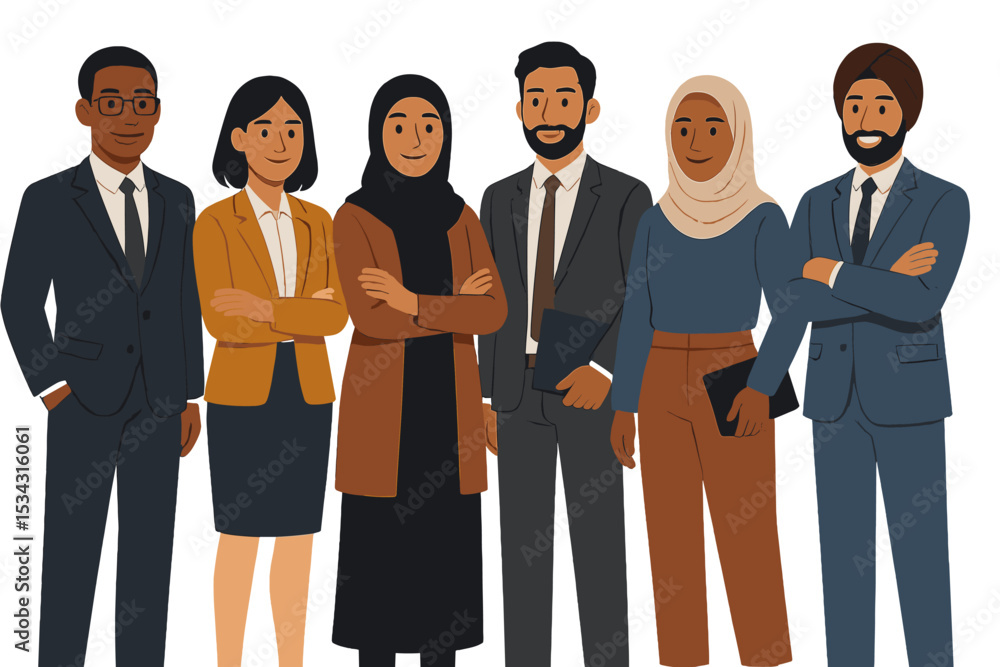 Poster diverse group of professionals collaborating in a modern office setting during a business meeting