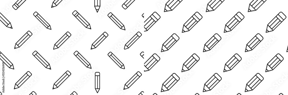 Aufkleber repeating pattern of pencils on a plain background ideal for educational or creative projects