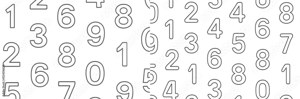 Poster Colorful vector flat illustration of random numbers arranged in an abstract pattern suitable for educational materials or design concepts