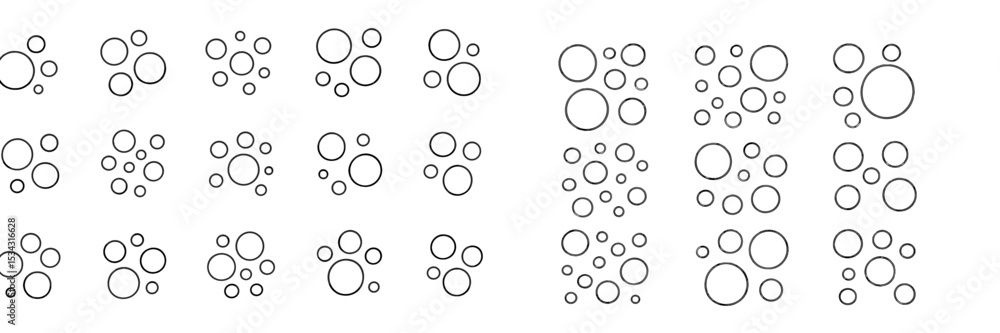 Aufkleber Vector flat illustration featuring various sizes of circles arranged in a grid pattern