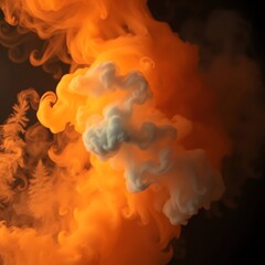 Colorful smoke patterns in vibrant orange and white tones