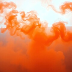 Orange swirling smoke against light background