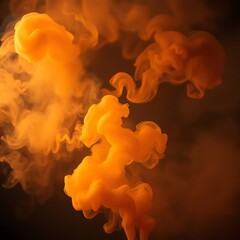 Abstract orange smoke swirling in the air