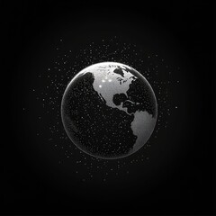 Fototapeta premium Stylized Earth globe in monochrome