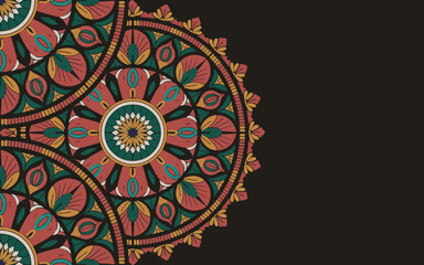 book cover design, modern mandala pattern illustration, trendy traditional mandala background, use to greeting card cover, Islamic poster cover background design. ornate floral mandala design.