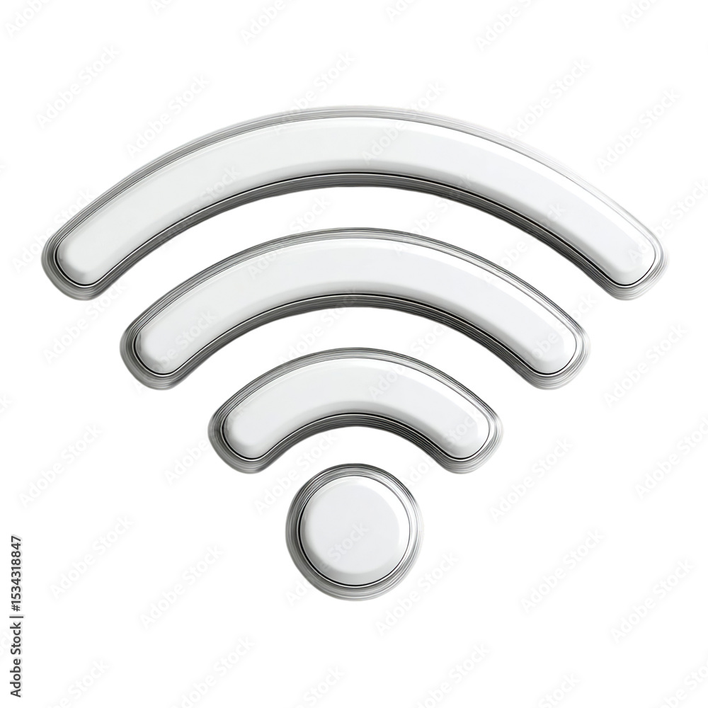 Fototapete wifi wireless symbol internet connection network signal technology isolated on transprint background