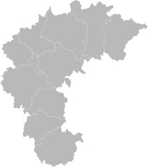 Chungcheongbuk, South Korea (Republic of Korea) – administrative vector map with level 2 division boundaries (Web Mercator projection, PPT-compatible & fully editable)