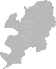 Daegu, South Korea (Republic of Korea) – administrative vector map with level 2 division boundaries (Web Mercator projection, PPT-compatible & fully editable)