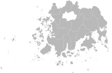 Jeollanam, South Korea (Republic of Korea) – administrative vector map with level 2 division boundaries (Web Mercator projection, PPT-compatible & fully editable)
