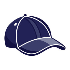 Blue baseball cap vector illustration, a blank cotton headwear template for sport or casual fashion design