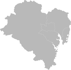 Ulsan, South Korea (Republic of Korea) – administrative vector map with level 2 division boundaries (Web Mercator projection, PPT-compatible & fully editable)
