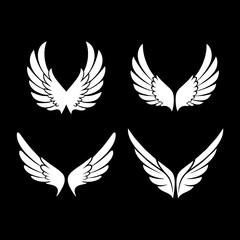 Fototapeta premium Abstract futuristic wing emblems