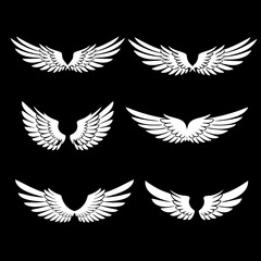 Set of classic spread eagle wings