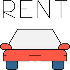 Rental car single icon vector illustration