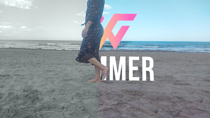 Beach Summer Walk Text Logo Reveal AET 277