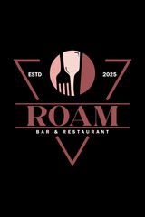 Modern Vintage Bar & Restaurant Logo Design – ROAM Branding Template