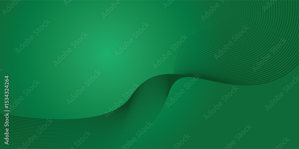 Poster green gradient abstract background with curve line for backdrop or presentation