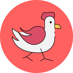 Chicken single icon vector illustration