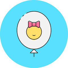 Baby girl single icon vector illustration