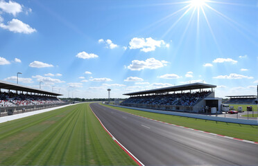 Fototapeta premium Panorama of Racetrack at Racing Circuit