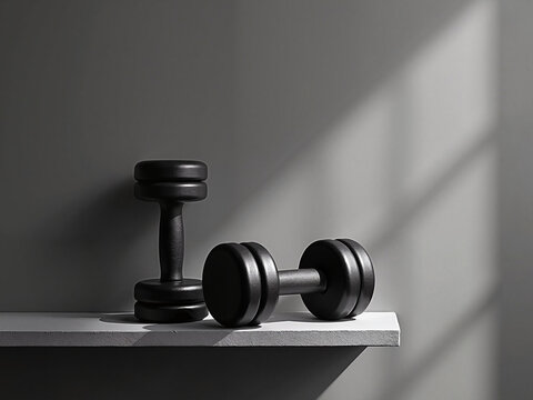 dumbbell on a sheif