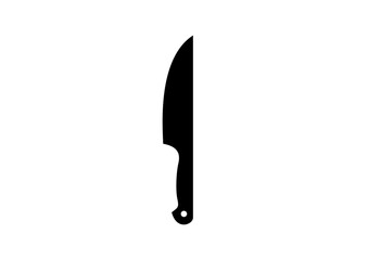 Black Kitchen Knife Icon for Culinary and Cooking Design Art