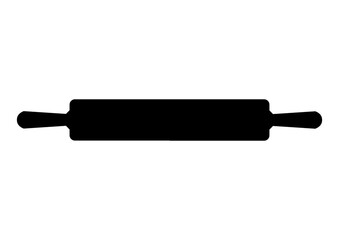 Black Rolling Pin Icon for Baking and Kitchen Design Elements
