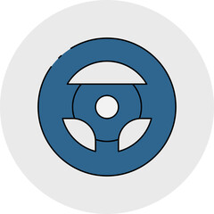 Steering wheel single icon vector illustration