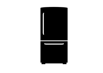 Black Refrigerator Icon for Kitchen and Home Appliance Design