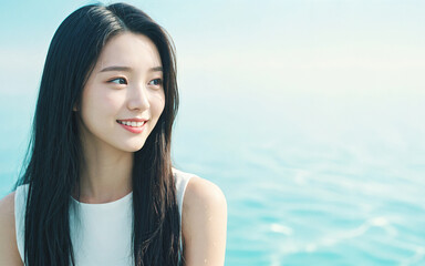 여름 물놀이, 행복한 여성, Summer Water Fun, Happy Woman