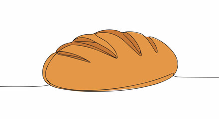 A Simple Minimalist Illustration of a Loaf of Bread.