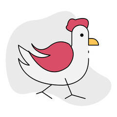 Chicken single icon vector illustration