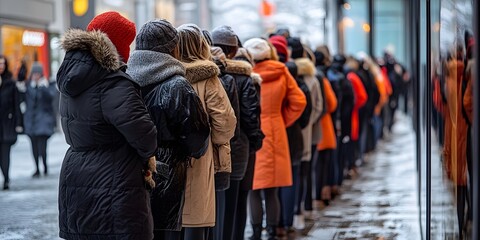 People queuing for Black Friday.