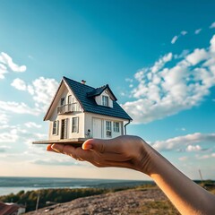 hand holding house