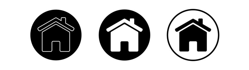 Web home icon sign on transparent white background Home flat icon set vector, House icon on a white background vector app design.