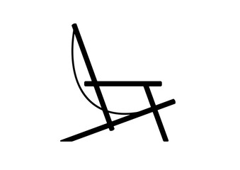 Black Beach Chair Icon for Outdoor and Vacation Decor