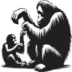 orangutan vector sihouette © ABIR