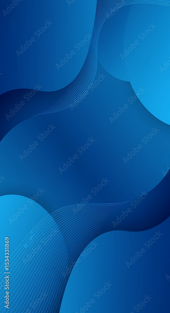 Poster abstract blue waves with subtle line patterns, creating a dynamic and modern background