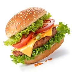 hamburger on white background